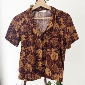 Retro Floral Button-Up Shirt